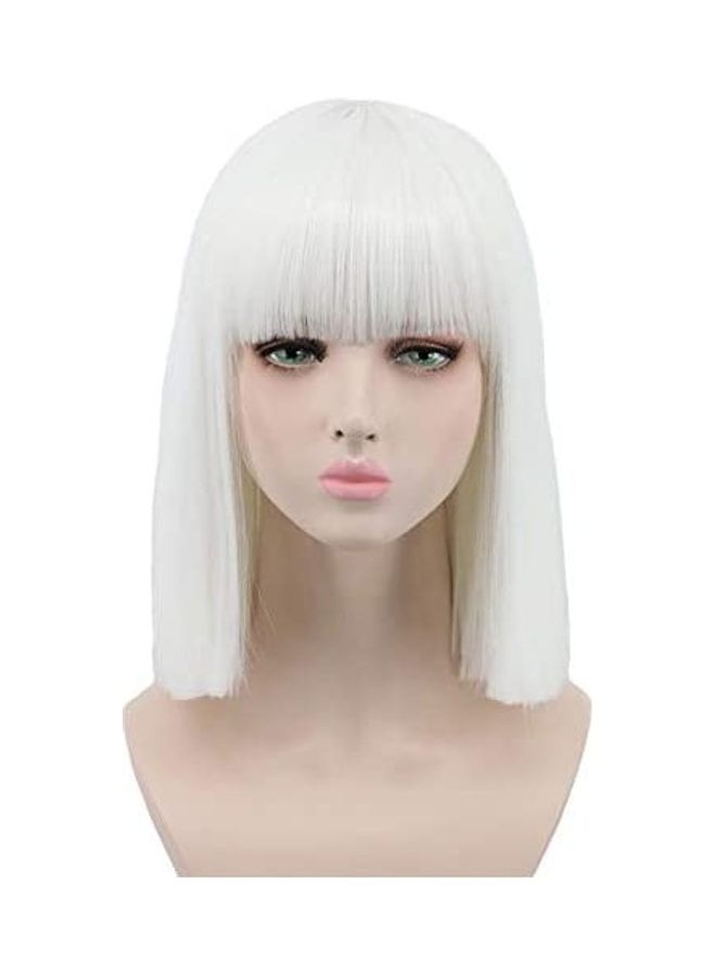 yuehong Halloween Party Bob Wig White 