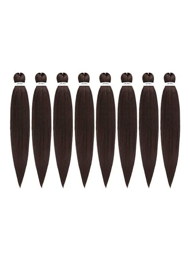 Difunee 8-Piece Pre-Stretched Professional Yaki Hair Set Brown 20inch 