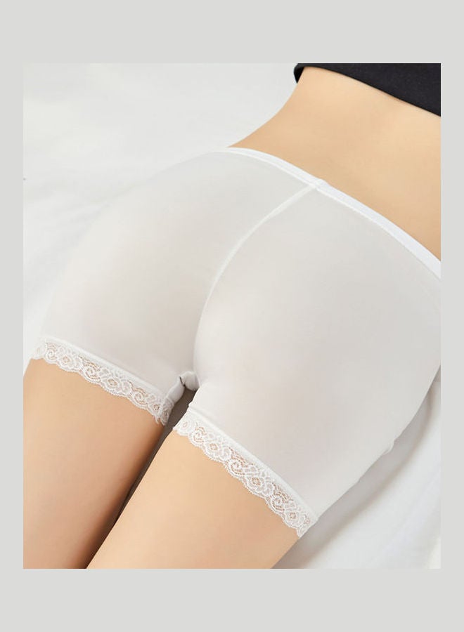 شورت بسيط من الدانتيل للمنزل دانتيل بلون البشرة - Image 5