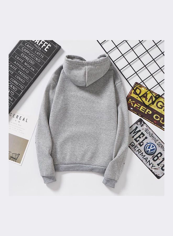 Long Sleeve Fleece Jacket Grey - Image 3