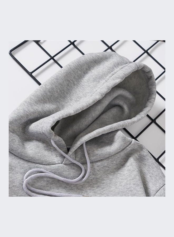 Long Sleeve Fleece Jacket Grey - Image 4