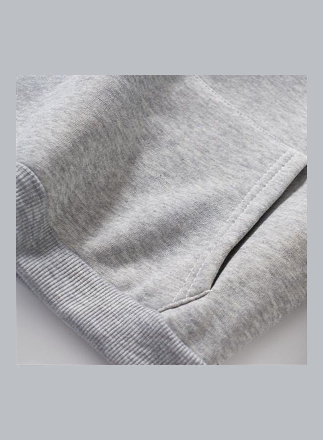 Long Sleeve Fleece Jacket Grey - Image 5