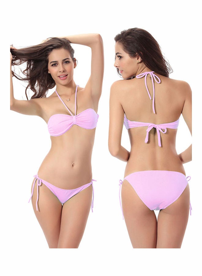 Solid Color Quick Dry Bikini Lake Blue  - Image 3