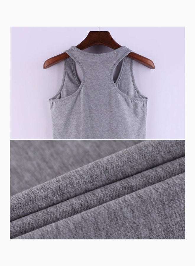 Generic - Soft Cotton Knitted Sleeveless Vest Grey - Image 1