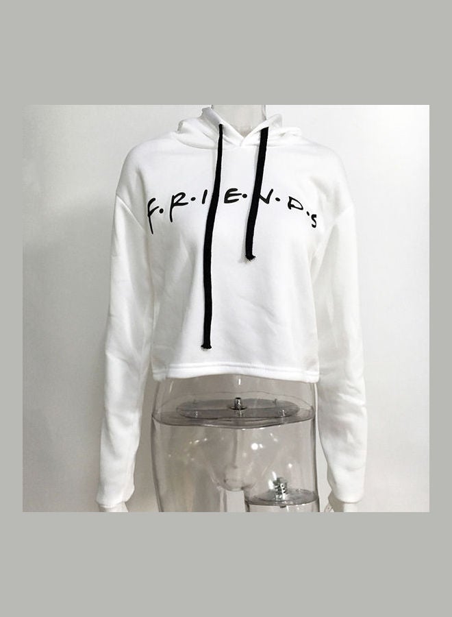 Printed Long Sleeve Hooded Pullover White  - Image 3