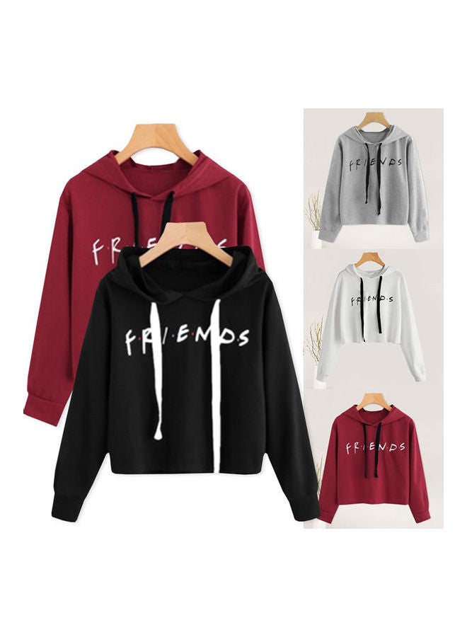 Printed Long Sleeve Hooded Pullover White  - Image 5