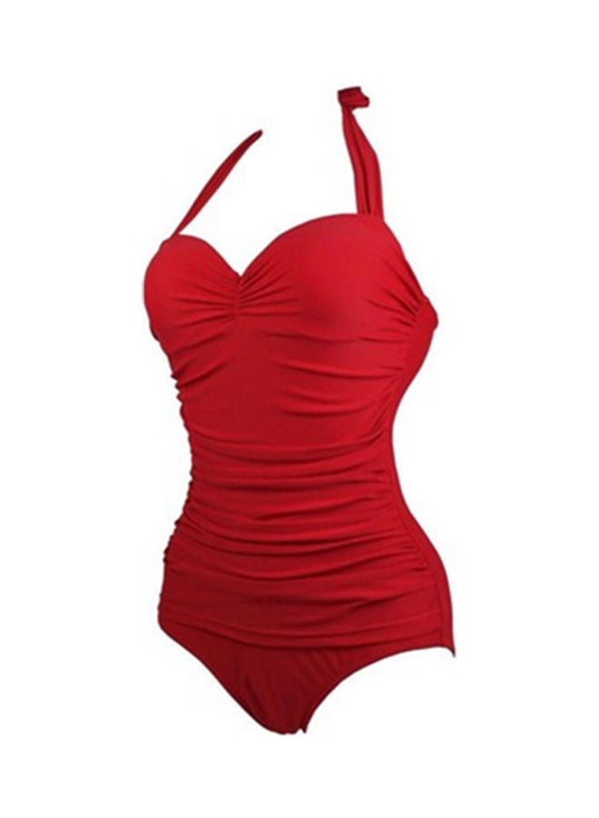Halter Backless Bathing Swimsuits Red 