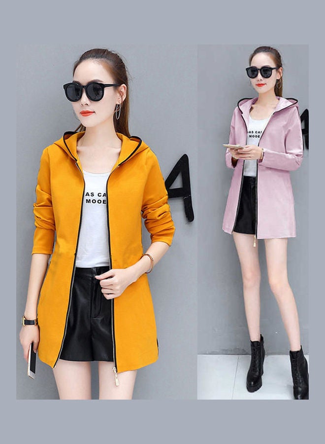 Couple Women Lady Coat Shirt Yellow - Image 3