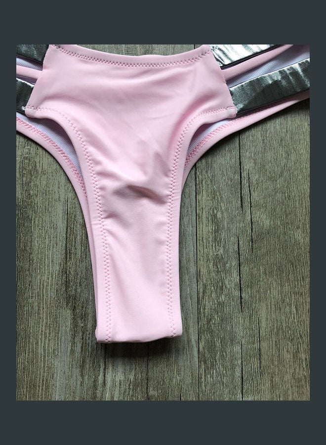 Generic - Gilding Splicing Bikini Set Pink - Image 1