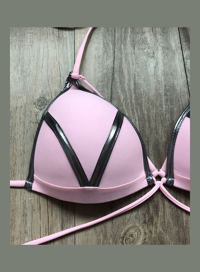 Generic - Gilding Splicing Bikini Set Pink - Image 1