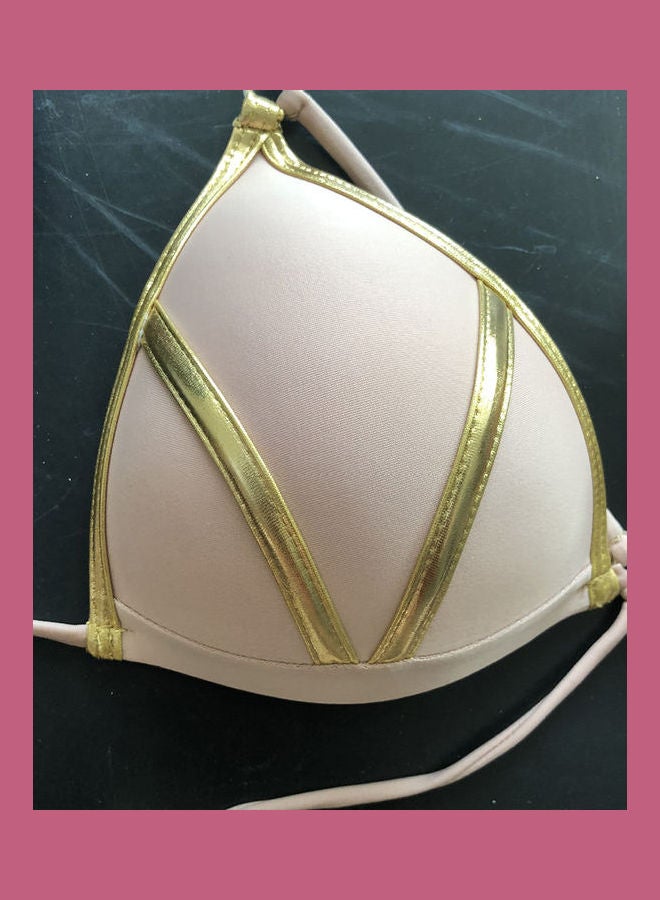 Generic - Gilding Splicing Bikini Set Pink - Image 1