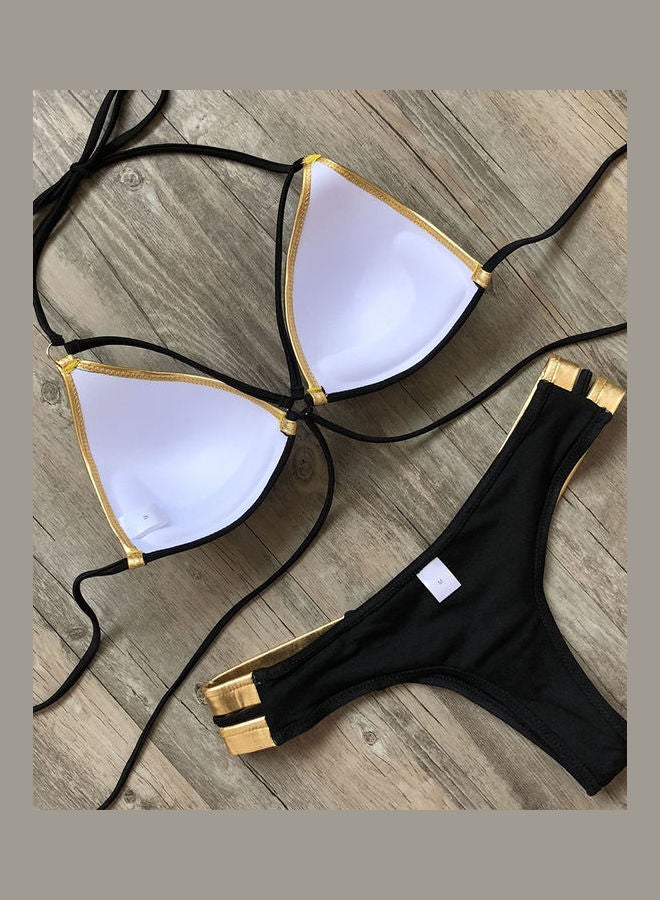 Generic - Gilding Splicing Bikini Set Pink - Image 1