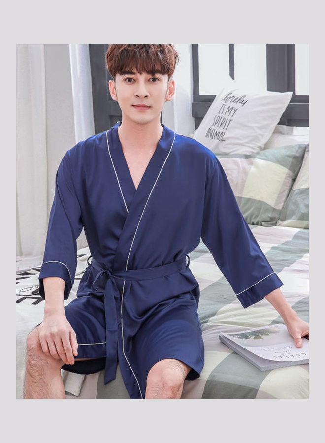 Generic Simple Short Sleeve Nightdress Navy Blue  - Image 3