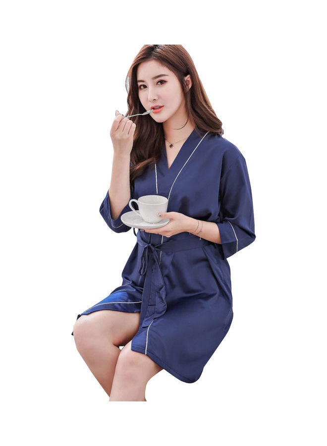 Generic Simple Short Sleeve Nightdress Navy Blue  - Image 1
