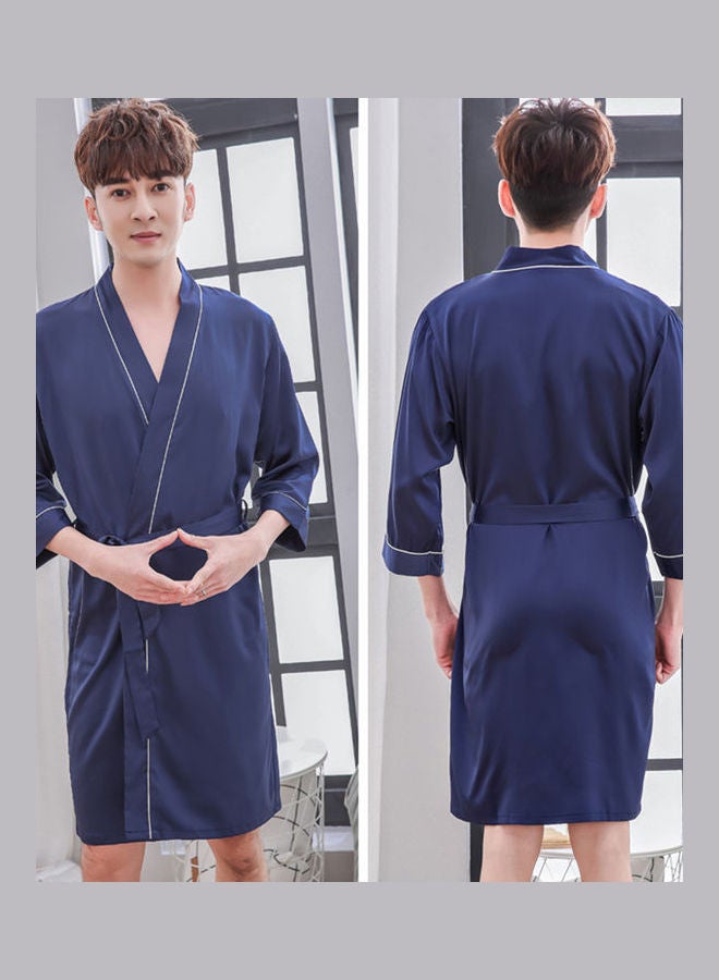 Generic Simple Short Sleeve Nightdress Navy Blue  - Image 2