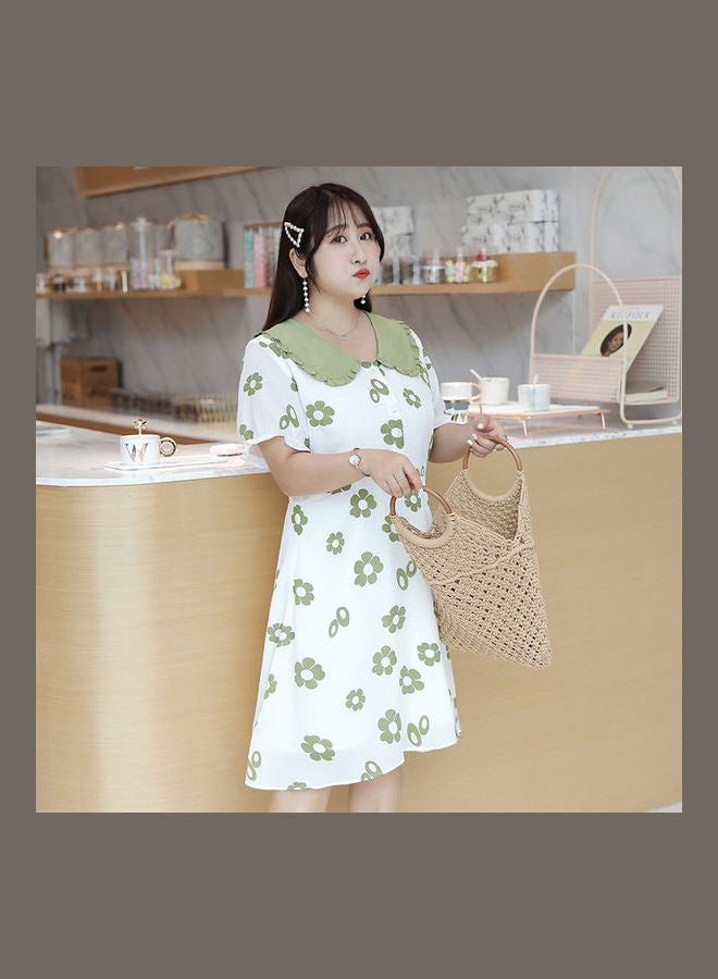 Peter Pan Collar Dress Green - Image 1