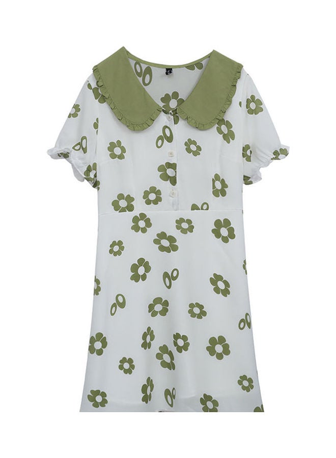 Peter Pan Collar Dress Green - Image 4