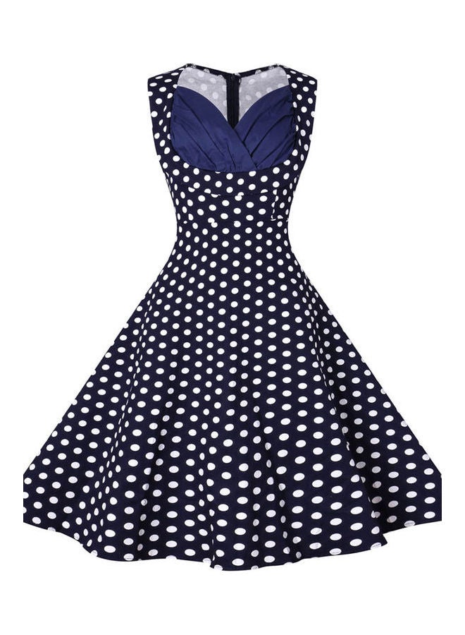 Sleeveless Dress Blue Dots - Image 1