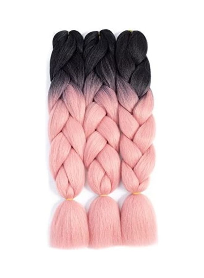 مجموعة وصلات شعر بضفائر كبيرة مكونة من 3 قطع متعدد الألوان 12بوصة