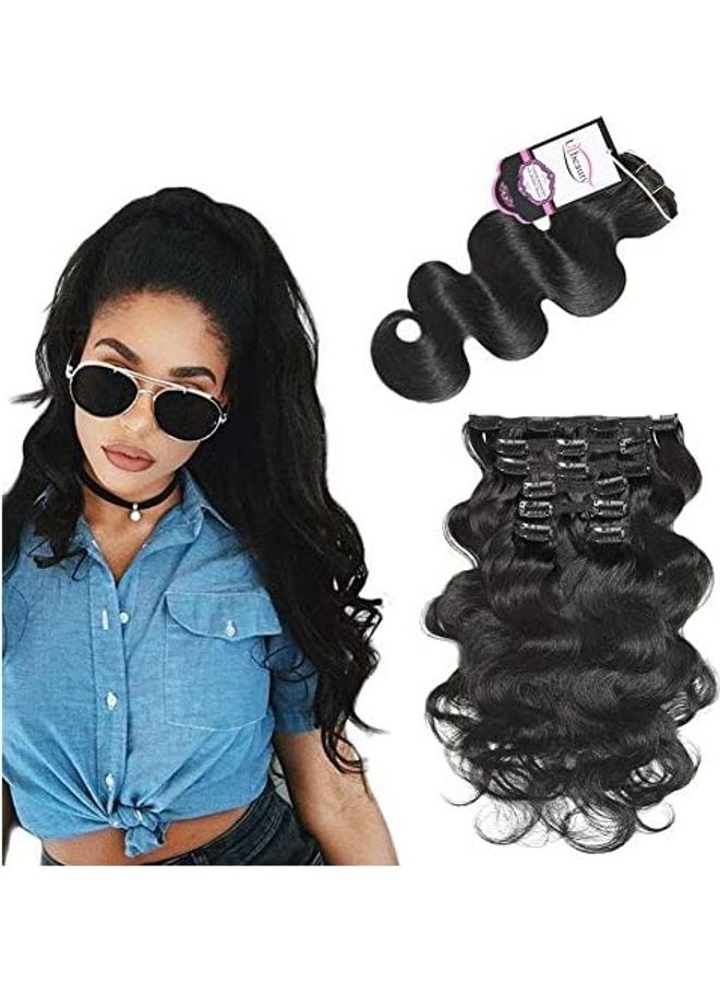 7-Piece Wavy Hair Extensions Black 14inch - v1608631327/N43262139A_1