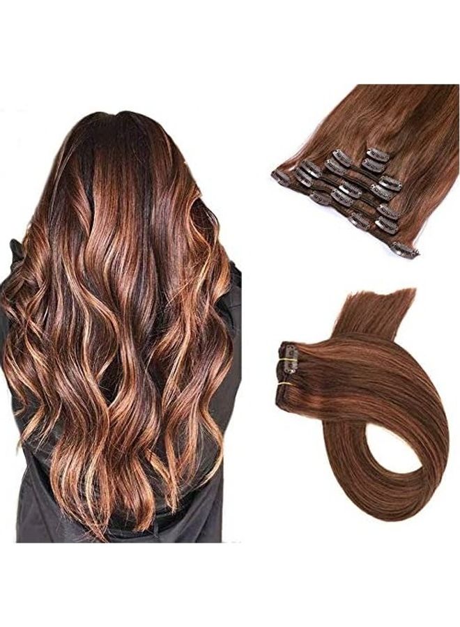 7-Piece Silky Straight Hair Extensions Brown 15inch - v1608631328/N43262674A_1