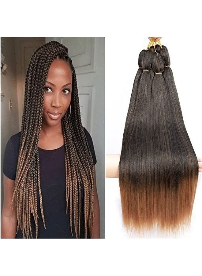 Pack Of 8 Pre Stretched Braiding Hair Extensions Brown 24inch