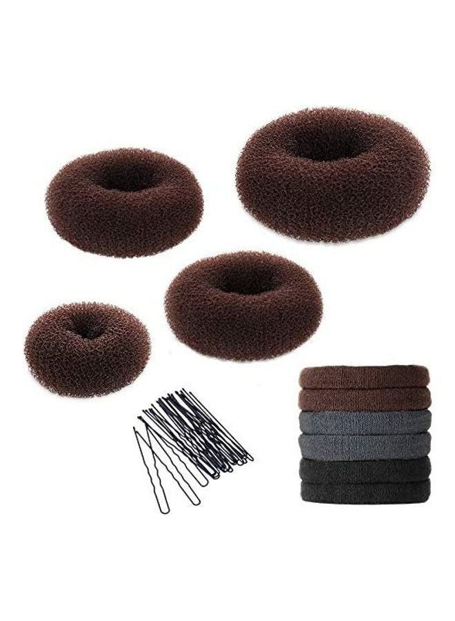 Hair Bun And Clip Set Brown 9.3inch