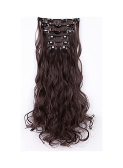 Curly Full Head Hair Extension with 7 Pieces Synthetic Clip Black 12.28inch - v1608631339/N43259115A_1