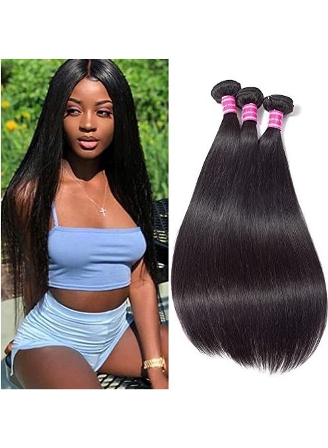Gabrielle Weave Hair (12" 10" 8") Straight Brazilian Hair Human Hair Weave 3 Bundles 100% Unprocessed Brazilian Virgin Hu Multicolor 8inch