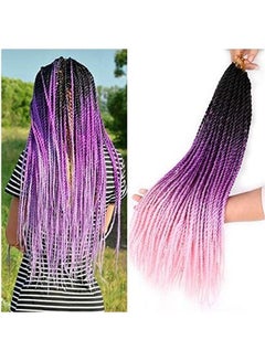 3packs Senegalese Twist Hair 22 inchesKanekalon Ombre Braiding Hair Extensions Micro Twist Crochet Braids 20 Multicolor 10.2inch