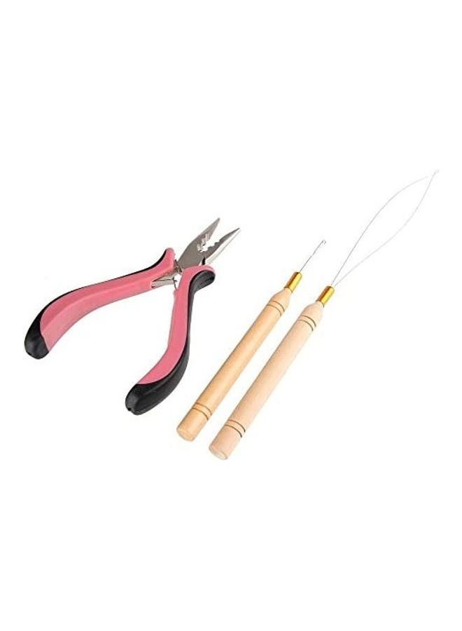 Beauty7 Hair Extension Kit Plier Plus Hair Hooks for Feather Hair & Stick I Tip Hair & Micro Loop Hair (Plier & hookAB) Multicolor 9.5inch 