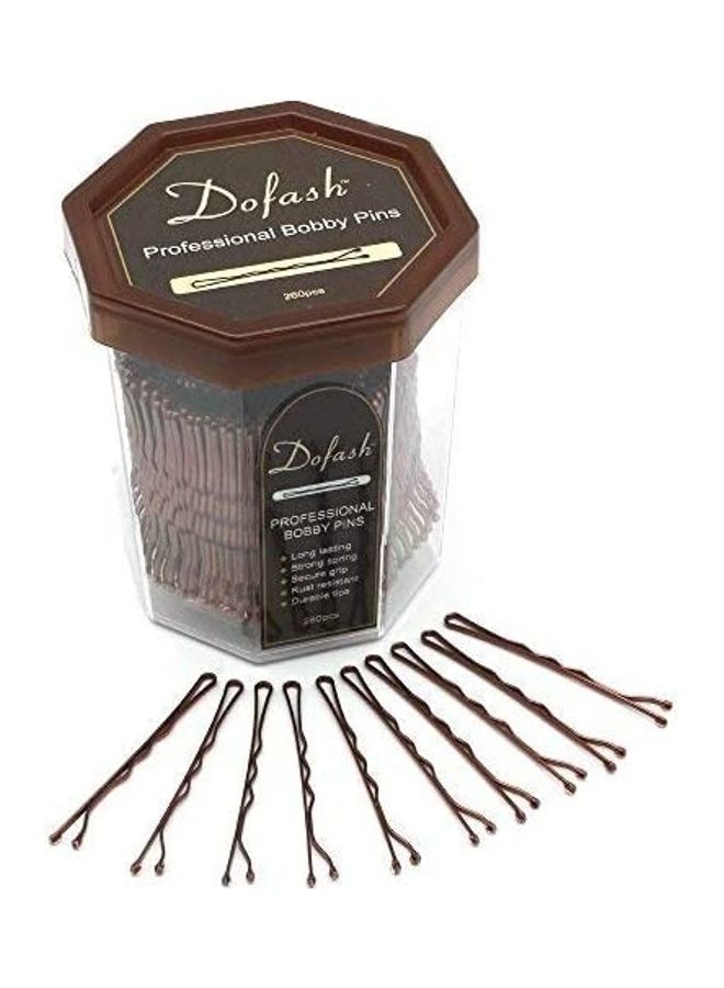 دبابيس شعر جديدة محسنة مقاس 5 سم مكونة من 260 قطعة تعمل بشكل جيد للحفاظ على تصفيفات الشعر بني 6.5بوصة