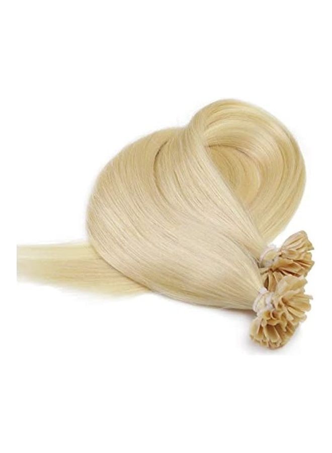 Neitsi Light Ash Blonde Human Hair Nail U Tip  Extension Multicolour 2.8inch