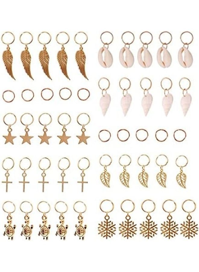 JIALEEY Hair Braid Rings 50 Pieces Gold 4inch