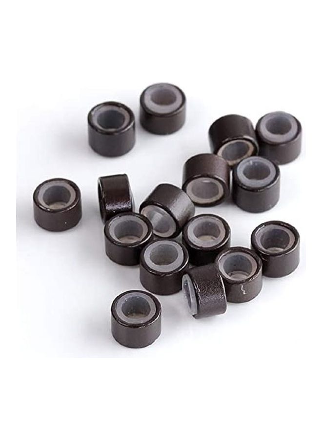 500 Pieces Silicone Lined Micro Rings Links Beads For Hair Extensions Brown 2.7inch - v1608631346/N43259147A_1