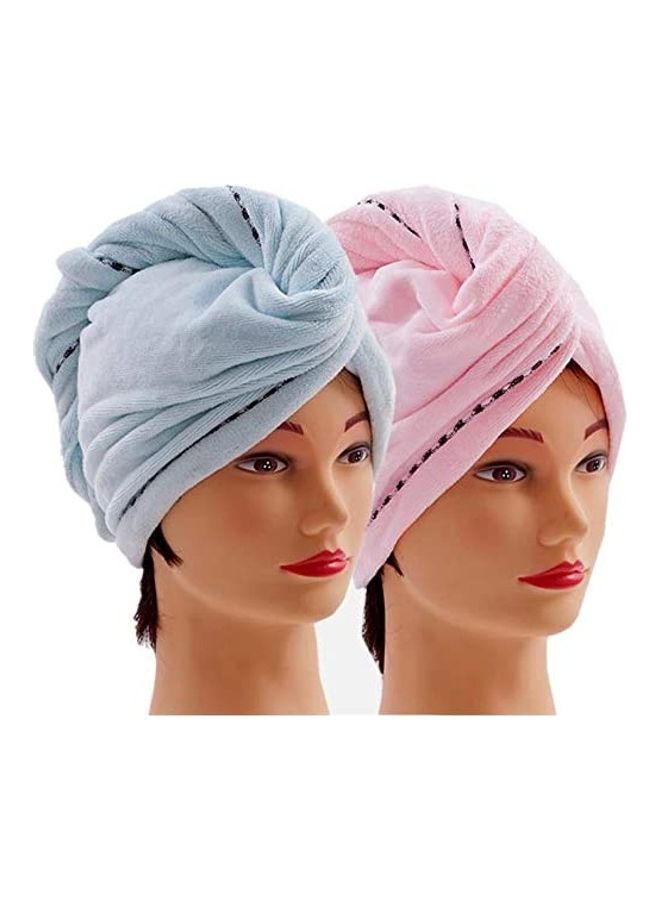CC CAIHONG Microfiber Hair Towel Wraps For Women  2 Pack Multicolour 2.6inch