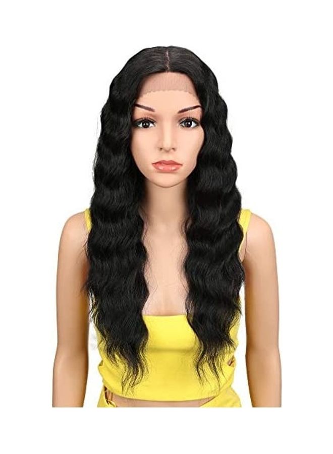 جويدر شعر مستعار صناعي طويل ومموّج أسود