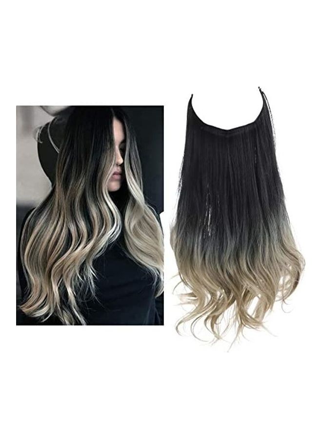 سارلا مجموعة وصلات شعر كيرلي بلون متدرج من قطعتين أسود/ذهبي