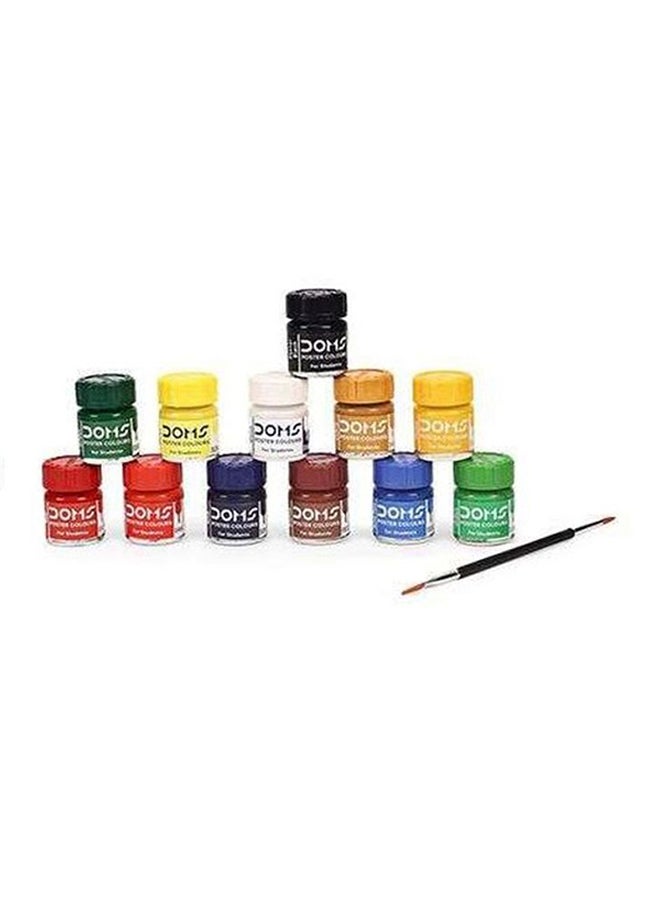 DOMS - 12-Piece Poster Colour Set With Brush Multicolour - Image 1