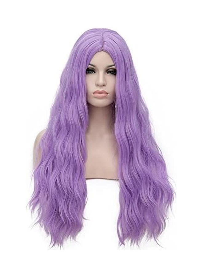 بيرون شعر مستعار مجعد ومموج بلون وردي أرجواني 9بوصة