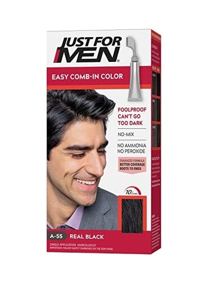 Just For Men Easy Comb-In Hair Colour With Comb Applicator A-55 Real Black