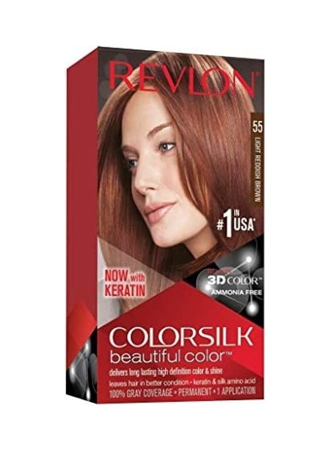 Revlon Colorsilk Beautiful Permanent Hair Dye 55 Light Reddish Brown 