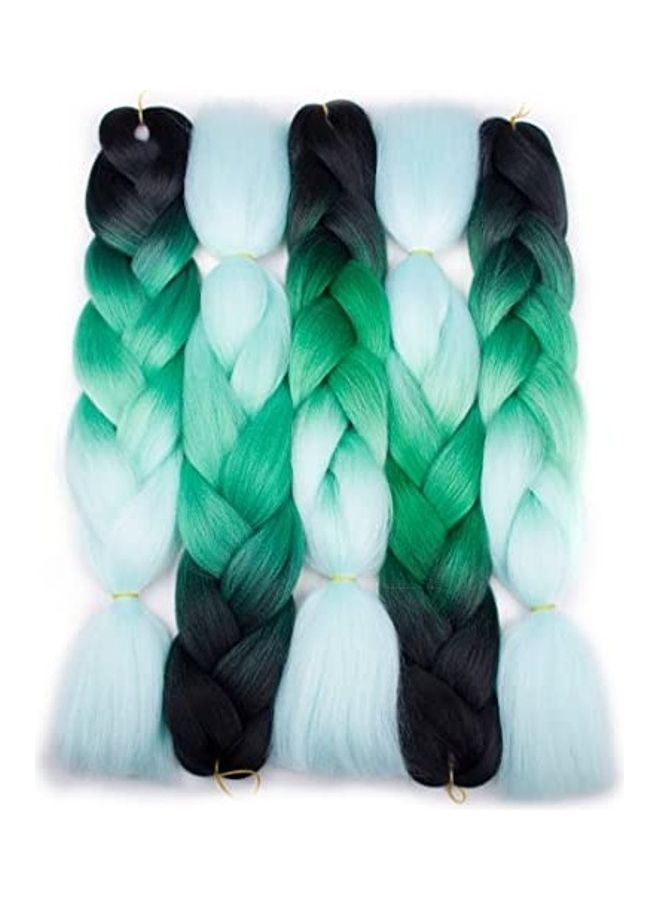 Forevery - 5-Piece Synthetic Hair Braided Extension Set Green/Blue/Black 5 x 24inch - Image 1
