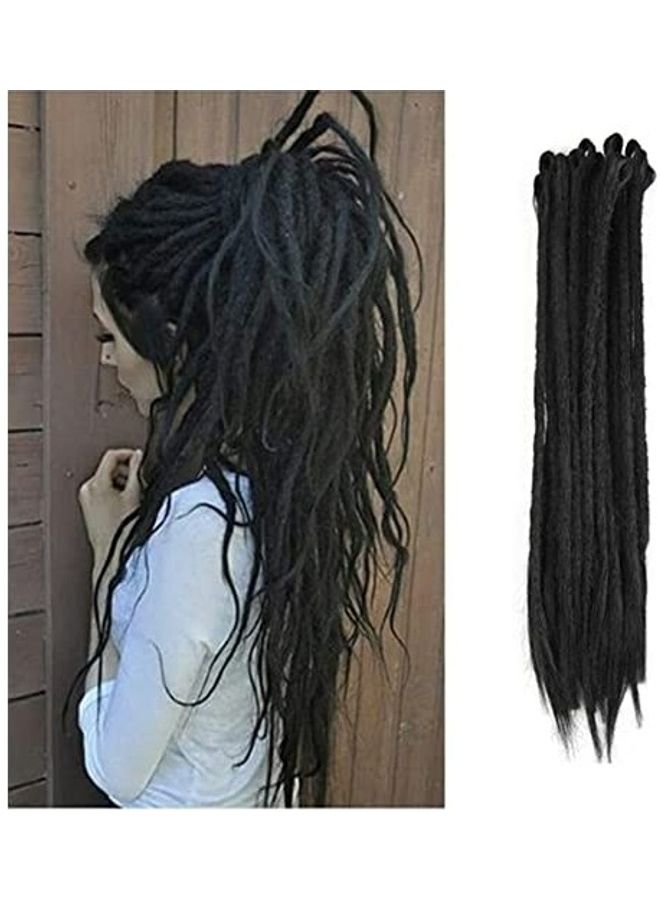 اوسوم - مجموعة وصلات شعر مجدول مكونة من 20 قطعة أسود 20بوصة - Image 1