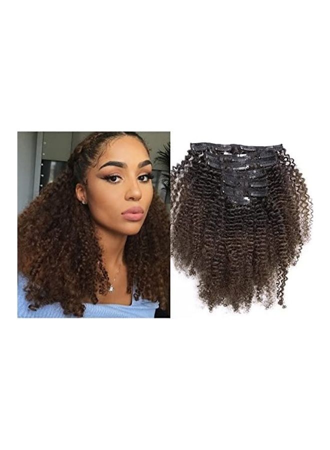 Lacer Curly Clip In Hair Wig Black/Brown 14inch