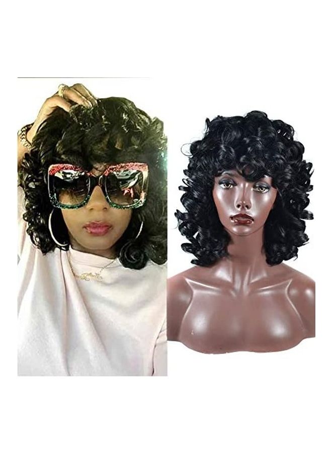 Curly Short Hair Wig Black 10.5inch - v1608632092/N43261403A_1