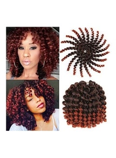 Leeven 6-Piece Twist Crochet Braiding Hair Extension Set Brown/Black 8inch 