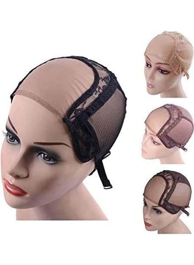 U Part Swiss Lace Wig Cap Black 6.3inch - v1608632092/N43261424A_1