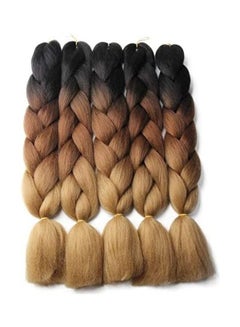 HAIR WAY Pack Of 5 Kanekalon Jumbo Braiding Hair Brown/Black 13.11inch 