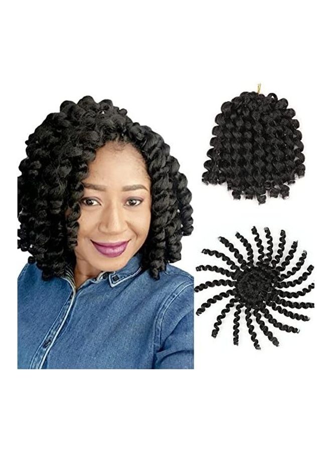 إكستريند مجموعة وصلات شعر مضفر من الكروشيه من 33 قطع أسود 8بوصة